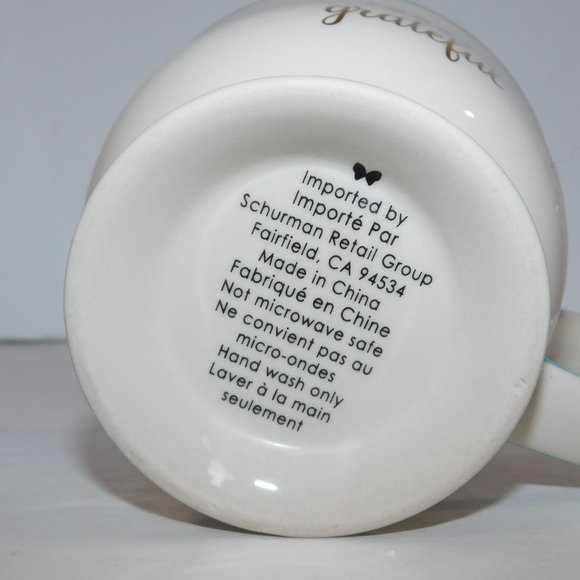 Today i Am Grateful White Blue Polka Dot Coffee Tea mug - Picture 6 of 6